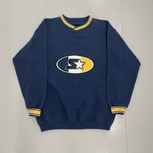 Vintage 90s Starter Navy/Yellow Embroidered Sweatshirt